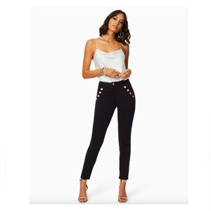 NANETTE 6P Belle high rise ankle skinny black jeans